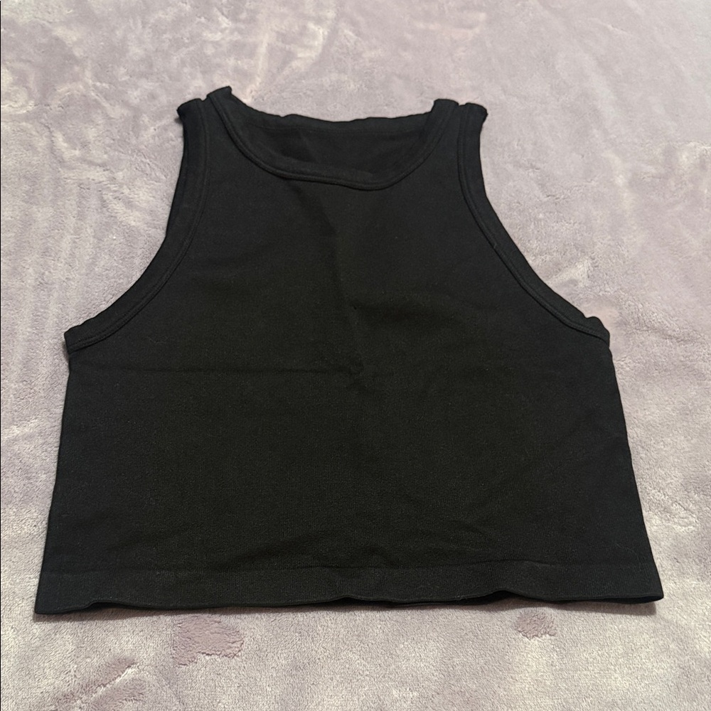Elegant Black Sleeveless Crop Top
